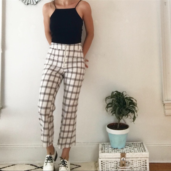 Forever 21 Pants - ☁️ white plaid trouser pants ☁️